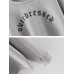 البلوزة السميكة النسائية المطبوعة بالأحرف ذات التصميم الجميل بأكمام طويلة وياقة مدورة