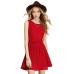 فستان شيفون أحمر جذاب مع سحاب خلفي