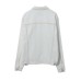 معطف قطني أبيض بتصميم بسيط وياقة دائرية الشكل