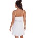 فستان ميني أبيض بتصميم ناعم