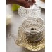 وعاء زجاجي للشاي منقوش بشكل هندسي إبداعي