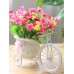 أزهار صناعية زخرفية للمنزل من أزهار الروطان ستايل رعوي مع سلّة شكل دراجة
