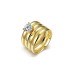 2 Pcs Novel Style Carved Stylish Aureate Rhinestone Ring Set