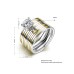 2 Pcs Two Tone Stripe Filigree Crystal Embellished Wide Ring Set