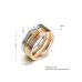 3 Pcs Bling Bling Crystal Inlay Sleek Stripe Pattern Ring Set
