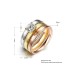 3 Pcs Three Tone Serrated Upmarket Stylish Zircon Refined Ring Set