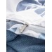 أغطية للسرير 4 قطع قطن ناعم برسم شجرة فنّية زرقاء