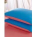 أغطية سرير 4 قطع ناعمة لون أزرق برسم تاج 