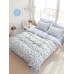  طقم مفارش سرير 4 قطع لون أزرق فاتح بطباعة أزهار 