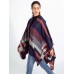 Chic Sterling Patchwork Cape Warm Striped Cashmere Women's Scarf