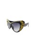 Exaggerate Oversized Cat Eye Slimming Look Floral Crystal Women's Sunglasses