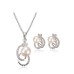 Exclusive Design Hollow Out Imitation Pearl Pendant Jewelry Set