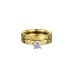 Exquisite Design 2 Pieces Plated Crystal Inlay Ring Set