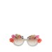 Fancy Sleek Slimming Look Round Frame Resin Flower Women Sunglasses
