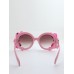 Flamboyant Reflective Delicate Floral Round Frame Crystal Women's Sunglasses