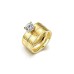 Gold Plated Crystal Ornament Two Pieces Ring Set