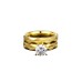 Gold Plated Rhinestone Inlay Two Pieces Ring Set