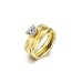 Gold Plated Rhinestone Inlay Two Pieces Ring Set