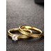 Goldtone Rhinestone Filigree 2 Pieces Ring Set
