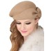Vintage Style Bow Solid Beret Hat