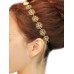 سلسلة شعر الرأس النسائية الجميلة ذات الفتحات وذات التصميم بشكل زهور ذهبية اللون