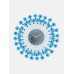 ساعة حائط صامتة دائرية محاطة بأزهار طازجة روعة