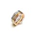 3 Pcs Bling Bling Crystal Inlay Sleek Stripe Pattern Ring Set