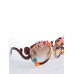 Fashion Filigree Resin Vivid Floral Upmarket Women's Sunglasses