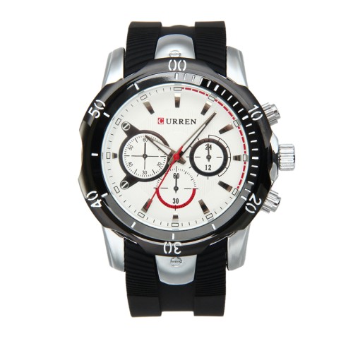 Men's Novel Silicone Strap Three Decorative Sub Dials Analog Sporty Watch