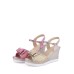 Peep Toe Bow Slingback Platform Wedge Sandals