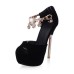 Peep Toe Crystal Thin Heel Sexy Pumps For Women