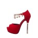 Peep Toe Crystal Thin Heel Sexy Pumps For Women