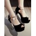 Peep Toe Crystal Thin Heel Sexy Pumps For Women