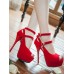 Peep Toe Elegant Cut Out Thin Heel Platform Sandals