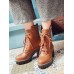 Round Toes Chunky Heel Lace Up Women’s Boots