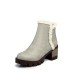 Round Toes Rough Heeled Zip Women’s Boots