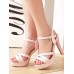 Sexy Cross Over Strap Cutout Buckle Up Solid Color High Heel Sandals