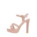 Sexy Cross Over Strap Cutout Buckle Up Solid Color High Heel Sandals