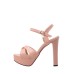 Sleek Solid Color Slingback Ankle Strap High Heel Sandals