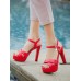 Sleek Solid Color Slingback Ankle Strap High Heel Sandals
