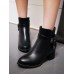 Solid Chunky Heel Buckle Women’s Short Boots