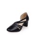 Square Toe Sleek Thin Strap All Match Cozy Chunky Heel Pumps