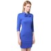 Stand Collar Bow Sheath Mini Dress