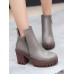 Stylish Casual Sterling Shoes Solid Sweet Thick Heel Women's Ankle Boots