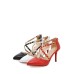 Vogue Metallic Ornament Cross Over Strap Pointed Toe Stiletto Pumps