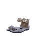 Wide Strap High End Metallic Flat Sandals