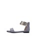 Wide Strap High End Metallic Flat Sandals