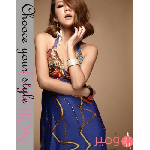 فستان بلا أكمام لون جميل