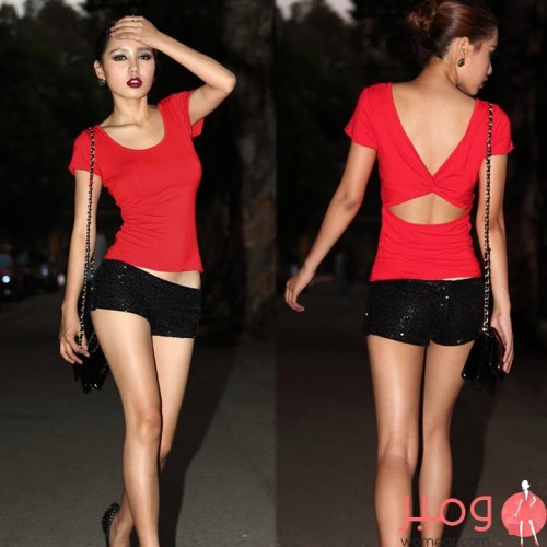 تيشرت مثير أكمام قصيرة للحفلات 