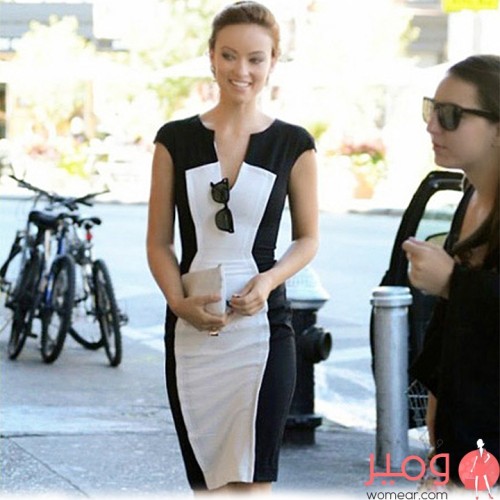 فستان حفلات برقبة مثلثة تصميم جميل